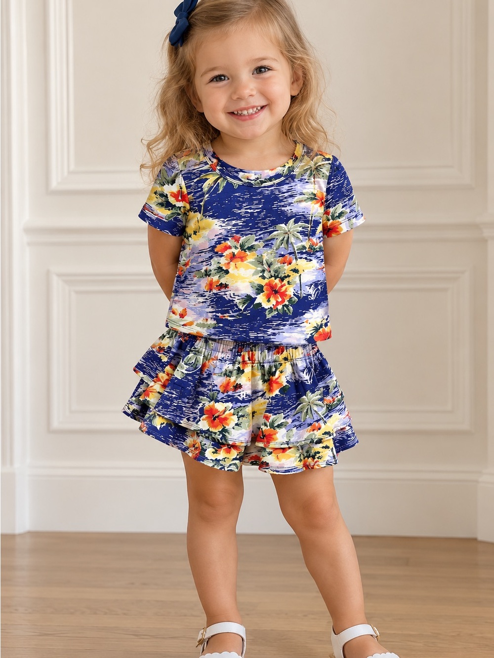 NWT Faherty Kids Hawaiian Tropical Tee & Shorts Set 2T